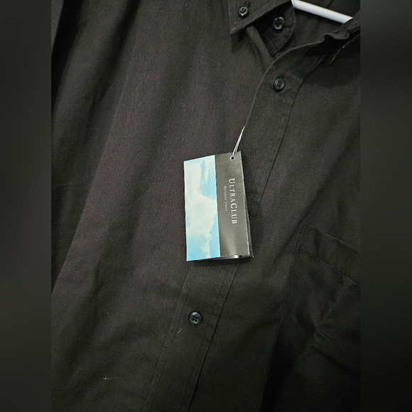 130) Ultra Club Whisper Twill men's black shirt NWT - Picture 9 of 9